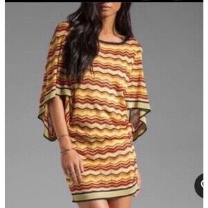 Trina Turk Womens Orange Yellow Casablanca Chevron Mini Dress Size Petite